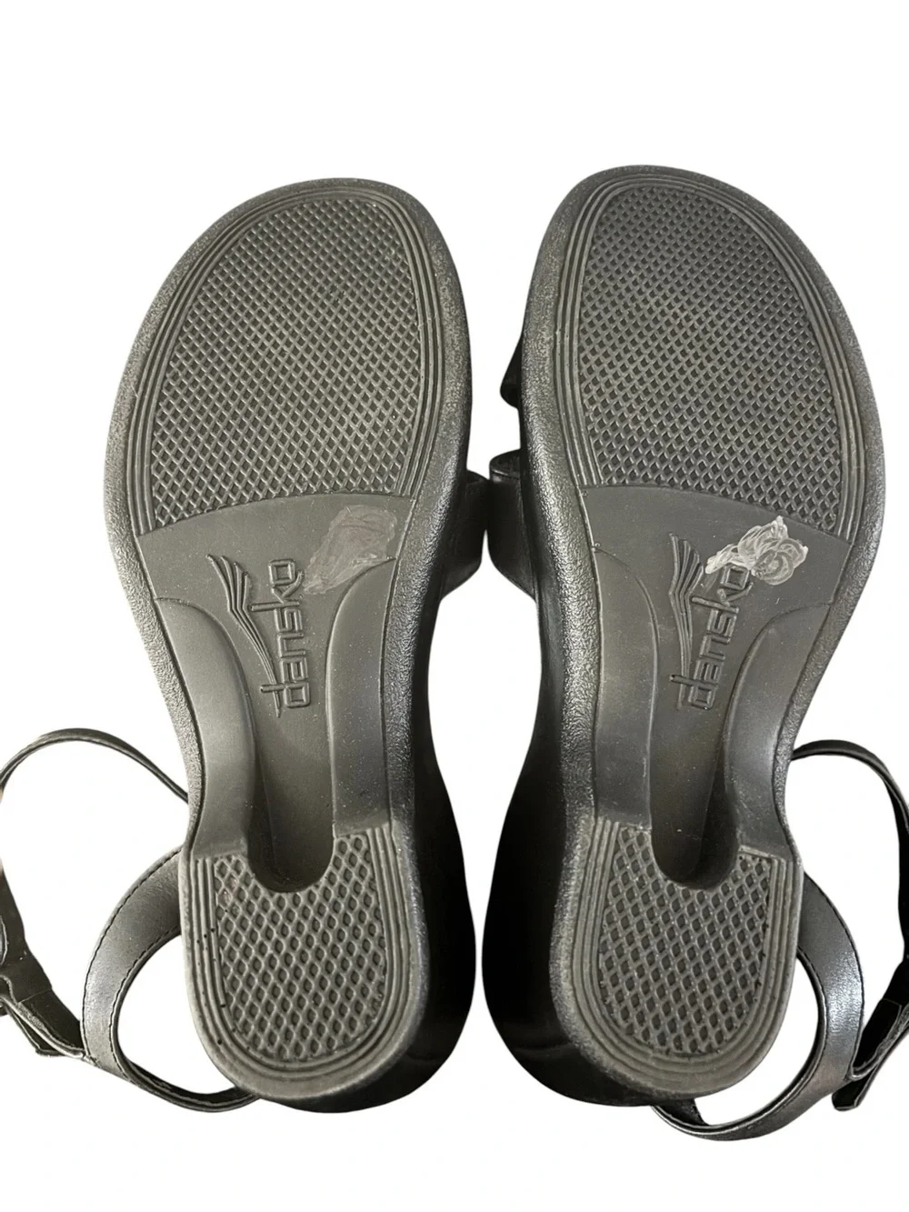 Dansko High Heel Sandals Women’s Size 38 US 7.5/8 Strappy Black Leather
